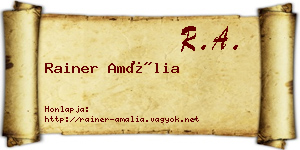 Rainer Amália névjegykártya